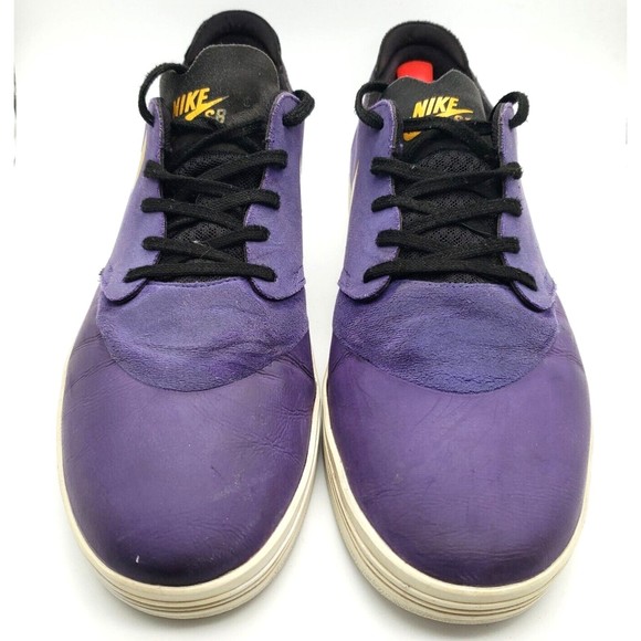 NIKE SB Lunar OneShot Low Top Sneakers Purple & Yellow Lakers (Men's Size 12) - Picture 4 of 7